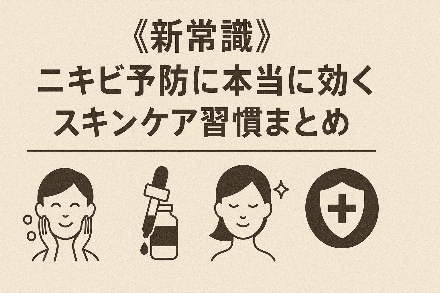 ニキビ予防に効果的な毎日の習慣をイメージしたイラスト