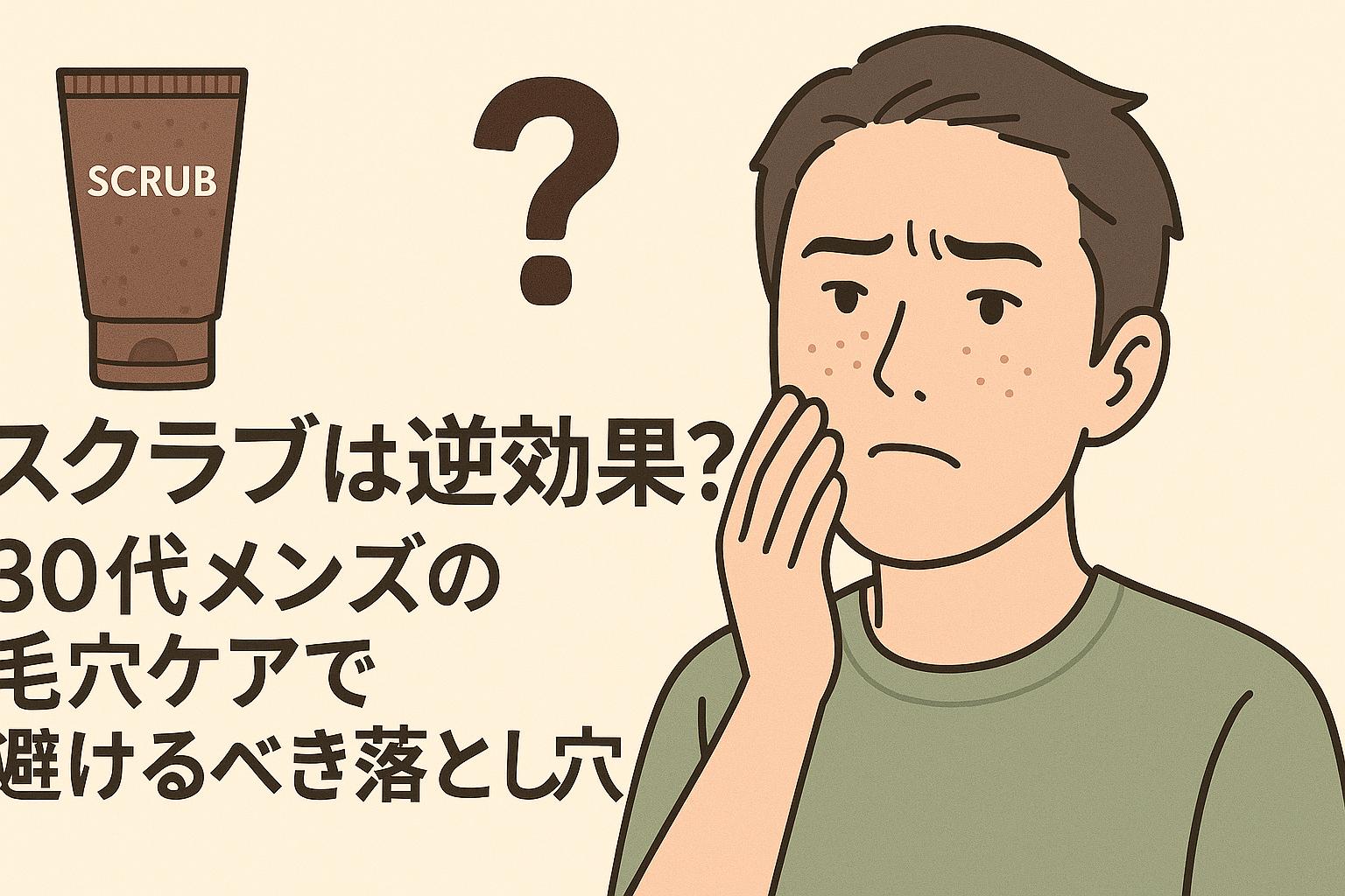 スクラブを使って逆に悪化した肌と、それに驚く30代男性