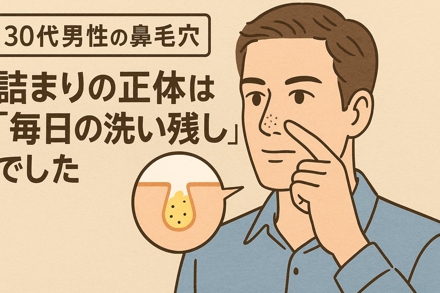 30代男性の毛穴詰まりの正体は毎日の洗い残しだった画像