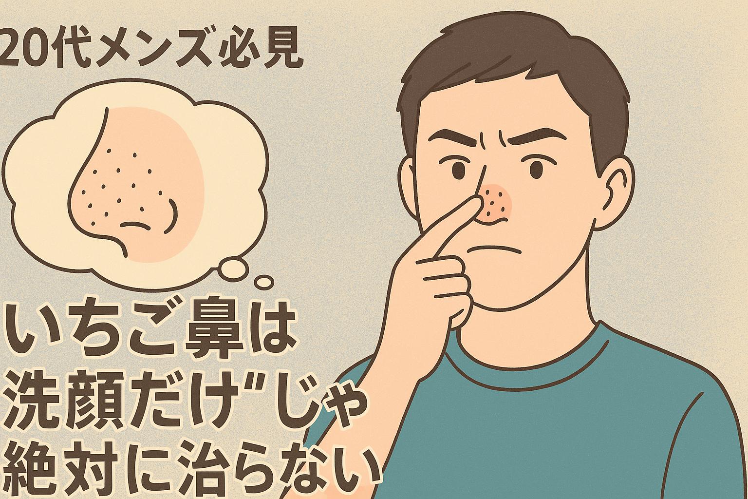 20代メンズのいちご鼻は洗顔だけでは絶対に治らないイメージ