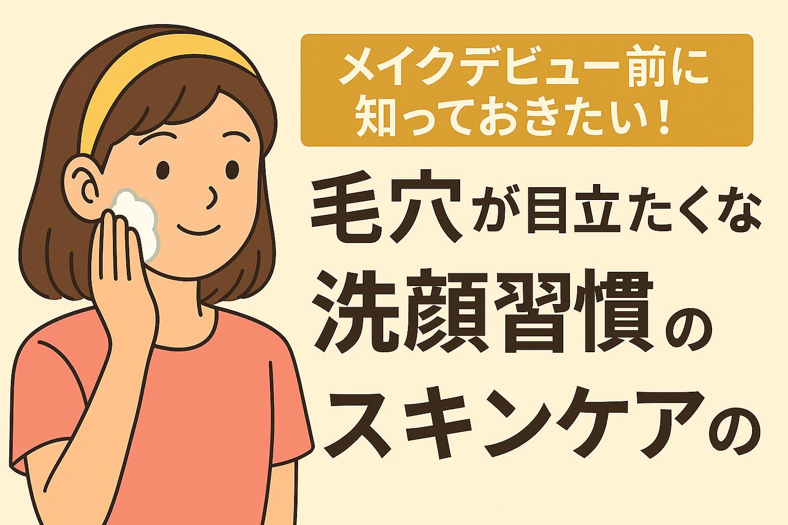 初めてのスキンケアに取り組む10代女子の明るい表情と洗顔シーン