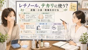 レチノールはテカリに使える？皮脂・小鼻・乾燥を分ける考え方の判断マップ