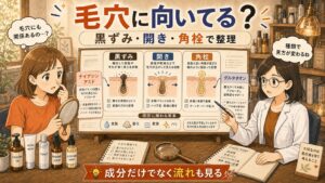 ナイアシンアミドとグルタチオンを黒ずみ・開き・角栓の毛穴悩み別に整理するアイキャッチ