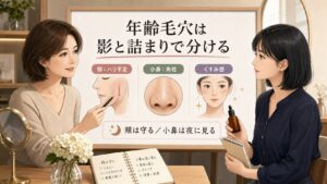ナイアシンアミドとグルタチオンはシワ・たるみ毛穴に使える？エイジングケア目線で解説を大人向け美容相談ボードで整理したアイキャッチ