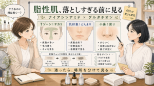 ナイアシンアミドとグルタチオンの皮脂毛穴ケア