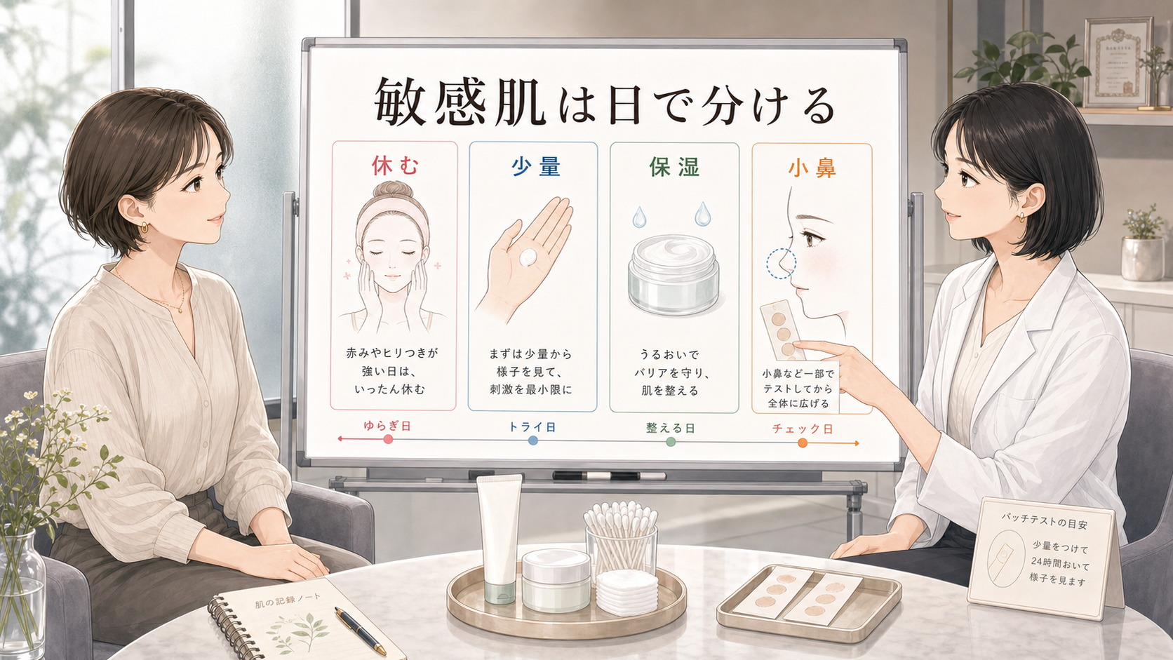 サリチル酸は敏感肌でも使える？乾燥肌・脂性肌で違う使い方を大人向け美容相談ボードで整理したアイキャッチ