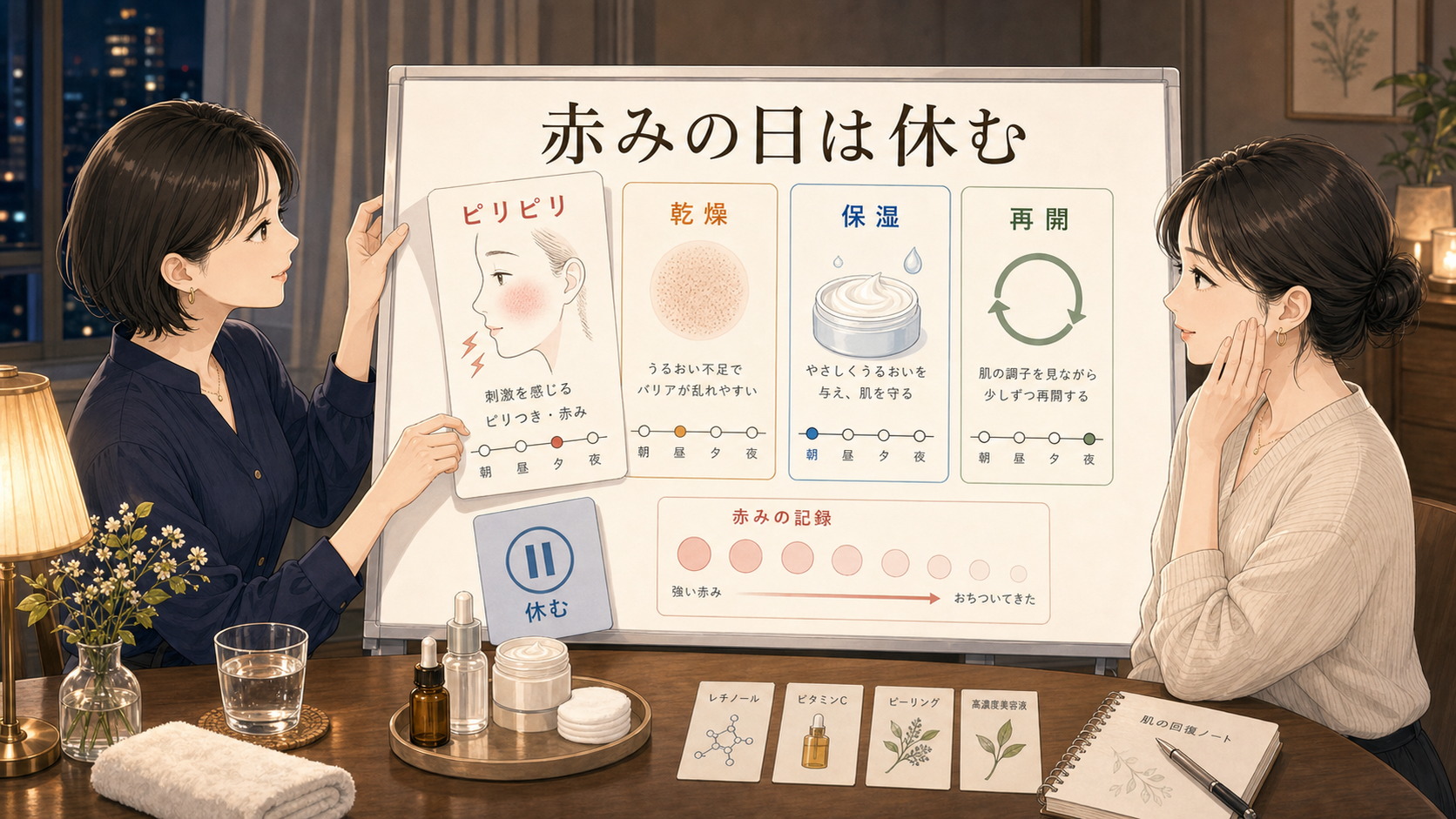 サリチル酸で肌荒れする?赤み・ピリピリが出る原因と見直し方を大人向け美容相談ボードで整理したアイキャッチ