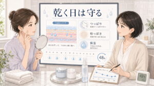 AHAは乾燥する？角質ケアと保湿のバランスの取り方を大人向け美容相談ボードで整理したアイキャッチ