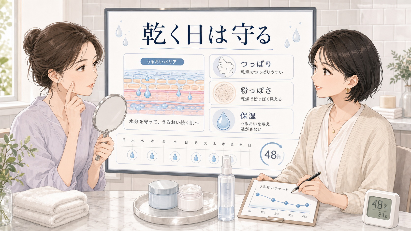 AHAは乾燥する?角質ケアと保湿のバランスの取り方を大人向け美容相談ボードで整理したアイキャッチ