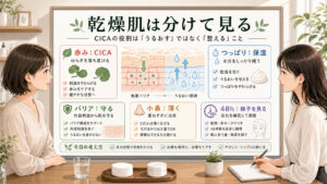 CICAは乾燥肌に向いている？保湿・バリア機能との違いを整理の図解アイキャッチ