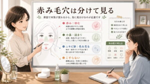 CICAは毛穴に効く？赤み毛穴・ニキビ毛穴との関係を解説の図解アイキャッチ