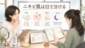 ナイアシンアミドとトラネキサム酸のニキビ肌での使い方を大人向け美容相談ボードで整理したアイキャッチ