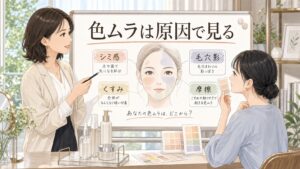 ナイアシンアミドとトラネキサム酸の美白ケアの役割を大人向け美容相談ボードで整理したアイキャッチ