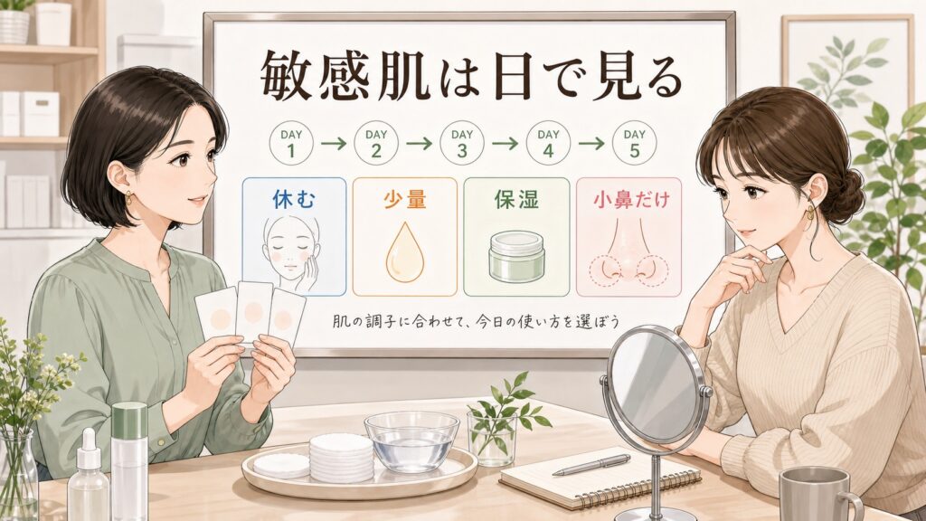 ナイアシンアミドとトラネキサム酸の敏感肌での考え方を大人向け美容相談ボードで整理したアイキャッチ