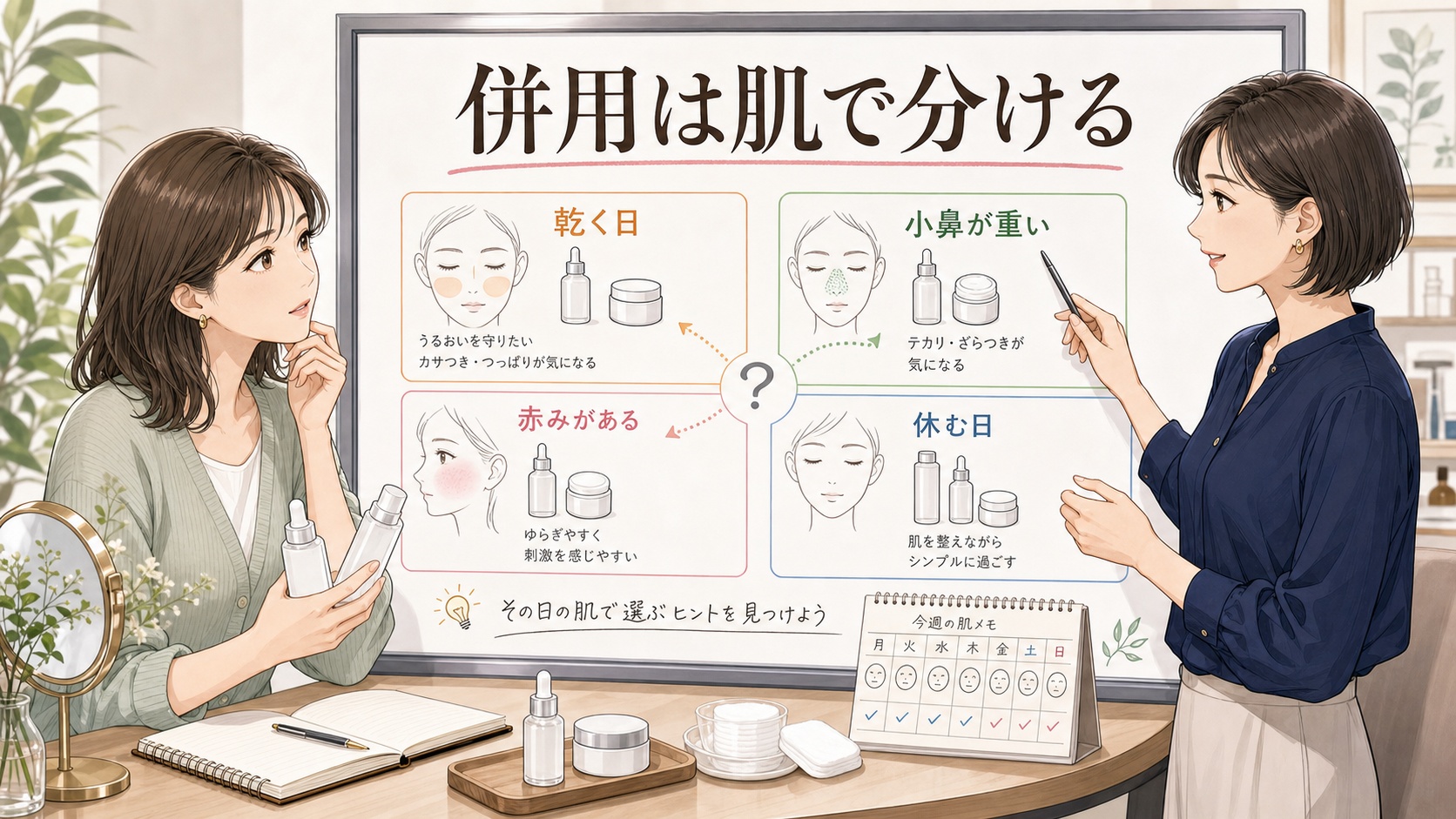 ナイアシンアミドとセラミドの併用を肌状態別に整理する大人向け美容相談のアイキャッチ