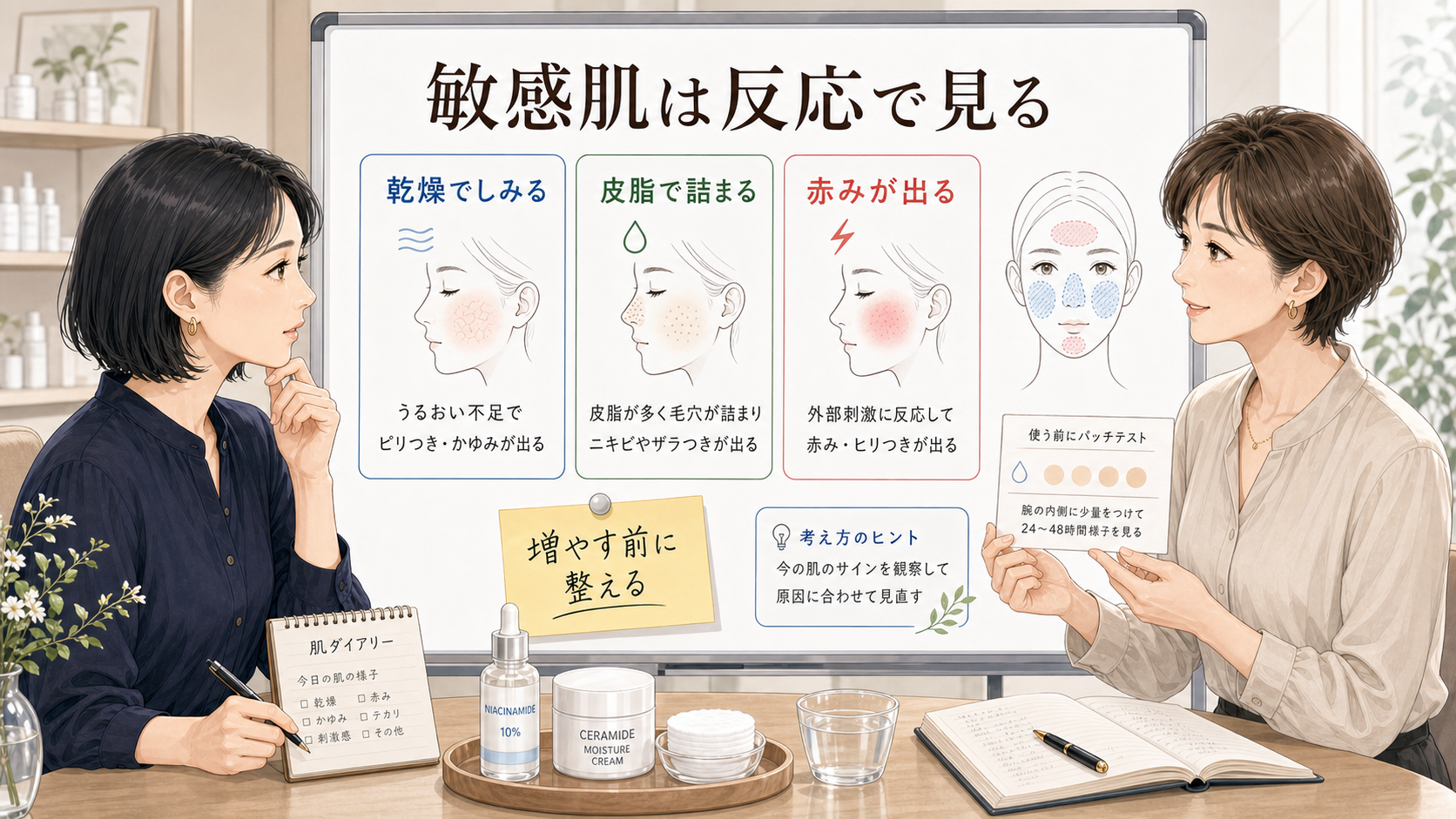 ナイアシンアミドとセラミドは敏感肌でも使える?脂性肌・乾燥肌で違う考え方?Chocobra??????