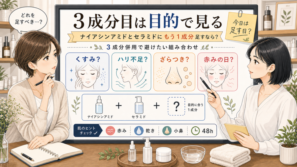 ナイアシンアミドとセラミドにもう1成分足すなら目的別に見る相談ボード