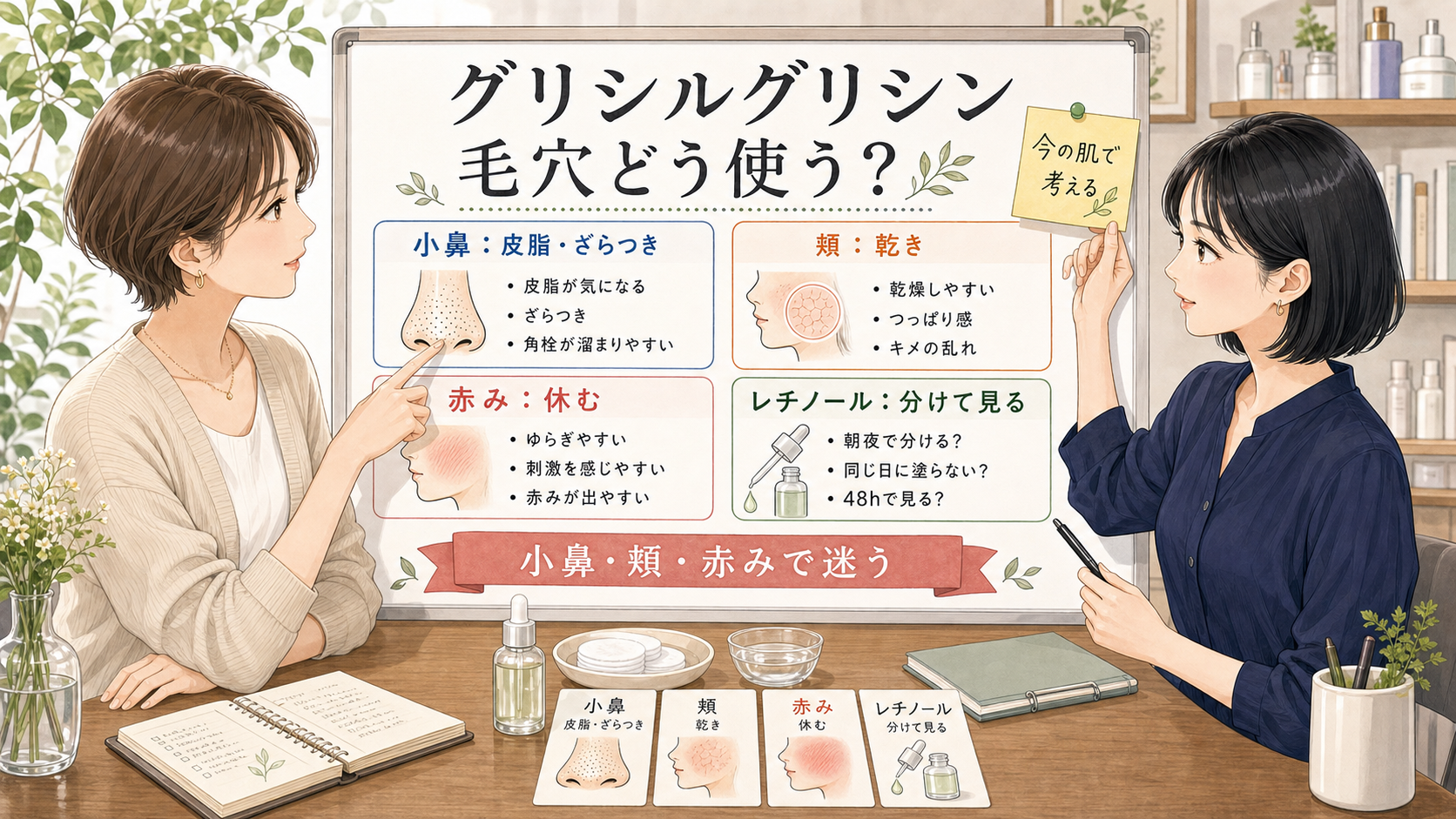 グリシルグリシン毛穴の使い方は?レチノール併用日の分け方のアイキャッチ画像