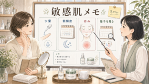 敏感肌でもアゼライン酸は年齢毛穴に使える？赤みを避ける低頻度の始め方を整理するスキンケア相談風アイキャッチ