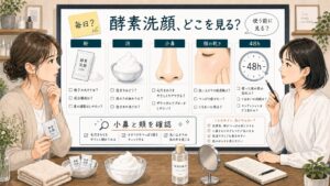 洗顔 酵素 おすすめの選び方を小鼻と頬の乾きで相談する読者と専門家のアイキャッチ