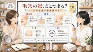 たるみ毛穴の改善を頬の影・乾燥・ハリ不足・小鼻の戻りで整理する美容相談ボード