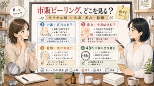 市販のサリチル酸ピーリング選びを小鼻の詰まり・赤み・乾燥・使用タイプで整理する美容相談ボード