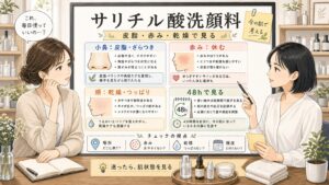 ドラッグストアのサリチル酸洗顔料選びを皮脂・ニキビ・乾燥・赤みで整理する美容相談ボード