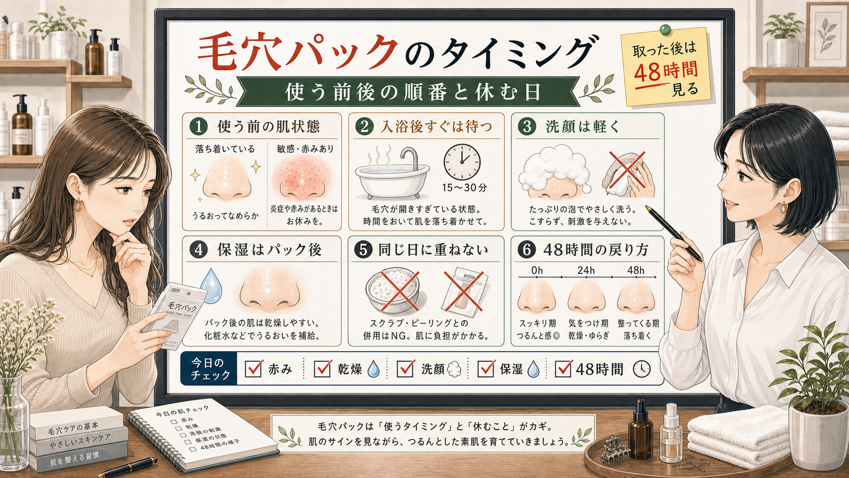 毛穴パックのタイミングと使う前後の順番を整理する美容相談風アイキャッチ