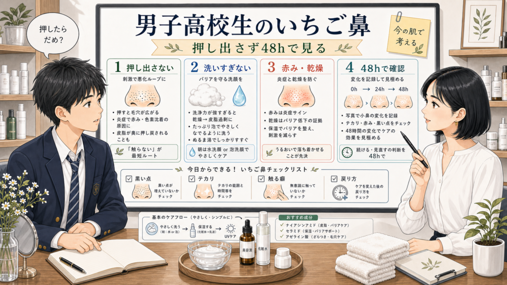 男子高校生のいちご鼻を押し出さず48時間で確認するChocobraラボの相談ボード