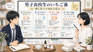 男子高校生のいちご鼻を押し出さず48時間で確認するChocobraラボの相談ボード
