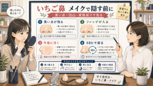 女子高校生のいちご鼻をメイクで隠す前に小鼻黒ずみを見直す解説アイキャッチ