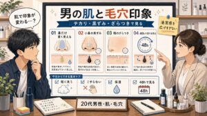 20代男性が肌の毛穴と清潔感の見え方を整理する解説アイキャッチ