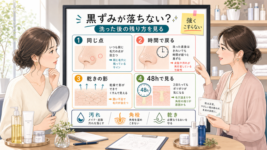 クレンジングで黒ずみが落ちない30代女性の残り方を整理する相談ボード