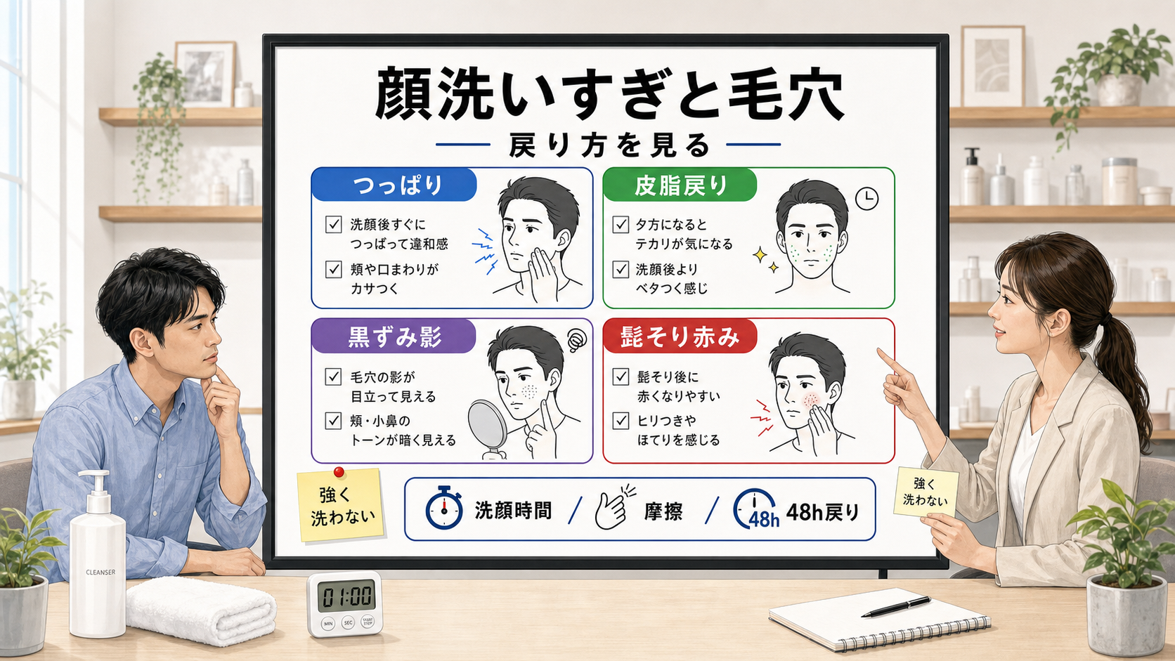 顔の洗いすぎと毛穴の戻り方を整理する相談ボード