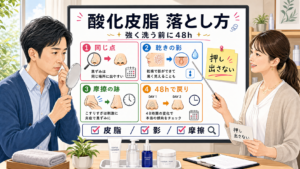 酸化した皮脂の落とし方を40代男性向けに48時間で整理する相談ボード