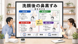 洗顔後の鼻の黒ずみと影の見分け方を整理する相談ボード