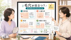 更年期に毛穴が目立つ50代女性の乾きと影を整理する相談ボード