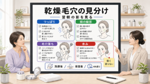 乾燥毛穴の見分け方と翌朝の影を整理する相談ボード