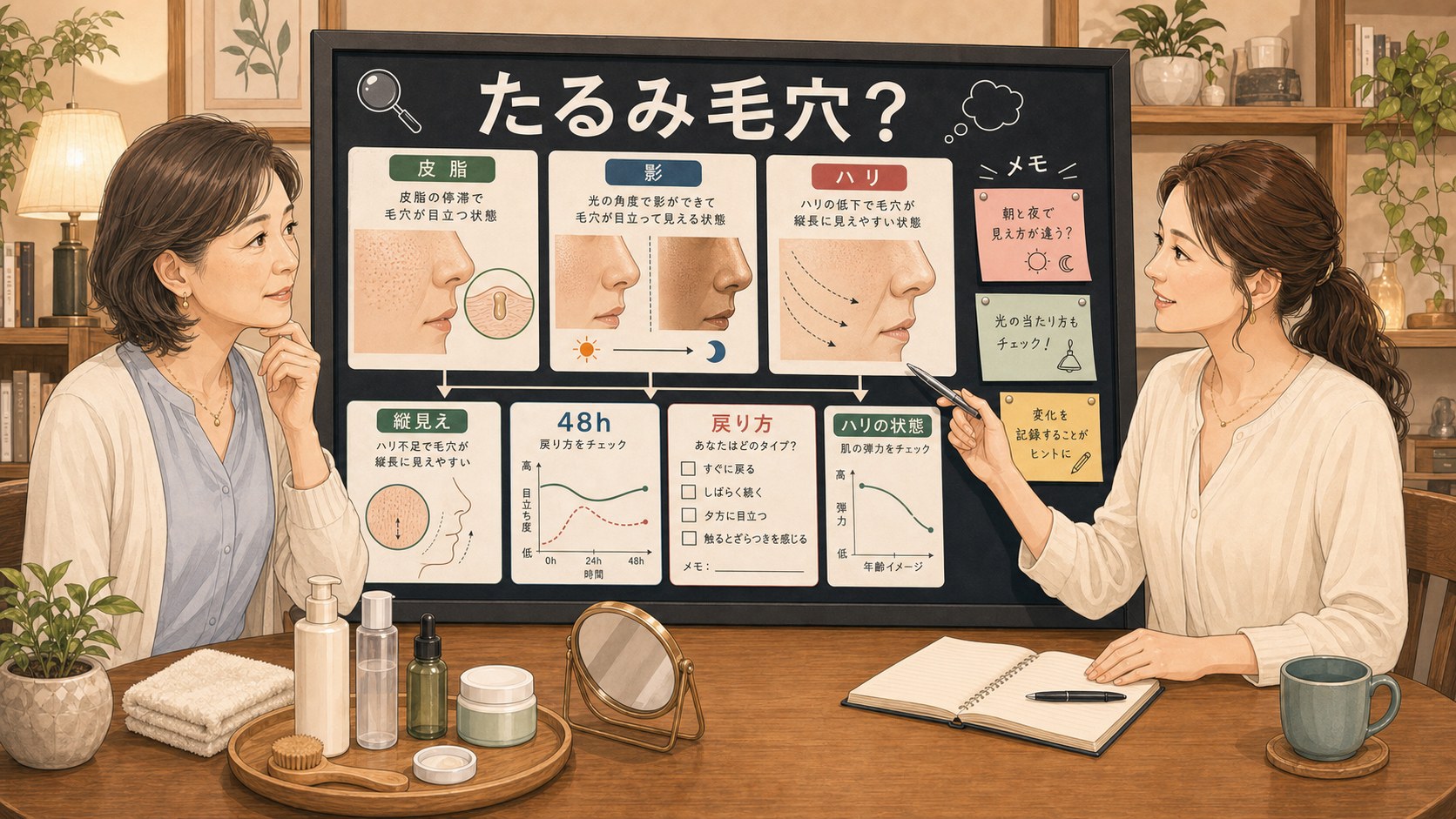 50代女性のたるみ毛穴を皮脂と影とハリ低下と48時間の戻り方で整理するChocobraラボの相談ボード