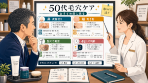 50代毛穴ケアのおすすめを流れで選ぶ相談ボード