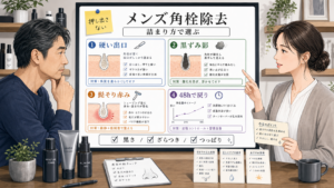 メンズ角栓除去の詰まり方を整理する相談ボード