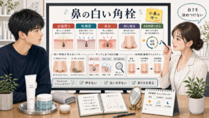鼻の白い角栓と皮脂戻り乾燥影を整理する相談型アイキャッチ