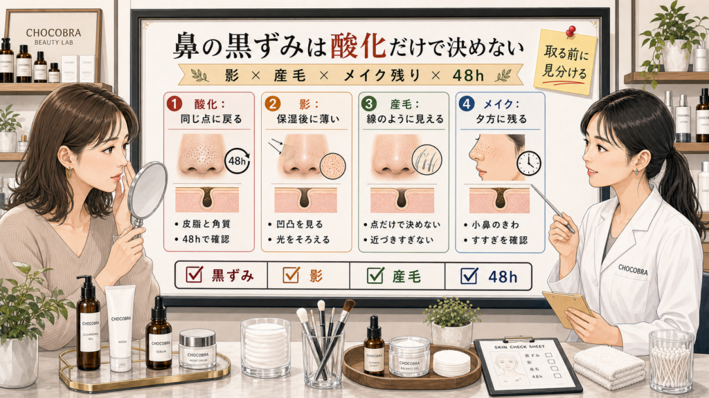 鼻の黒ずみは酸化だけで決めない48時間ケア