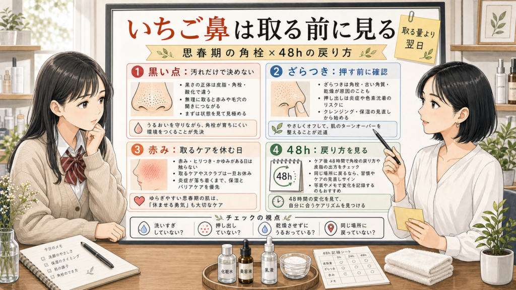 思春期のいちご鼻は取る前に戻り方で対策する???????