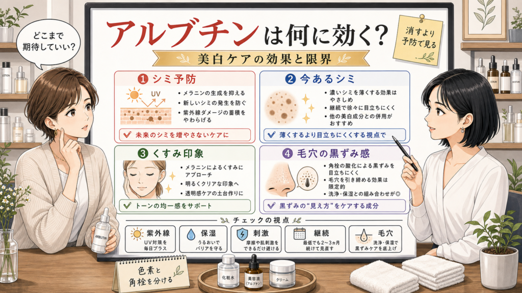 アルブチンの効果と美白ケアの限界を整理する相談ボード