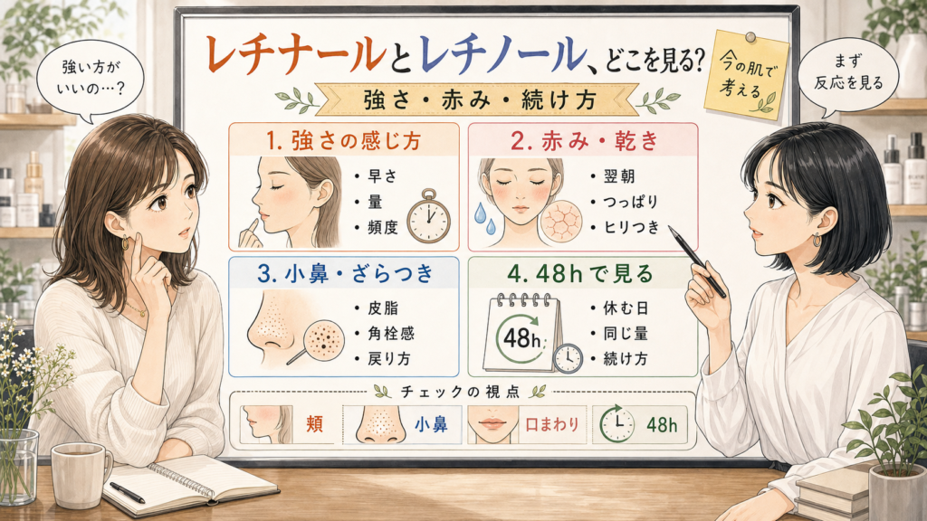 レチナールとレチノールの違いを強さ赤み続け方で整理する美容相談アイキャッチ