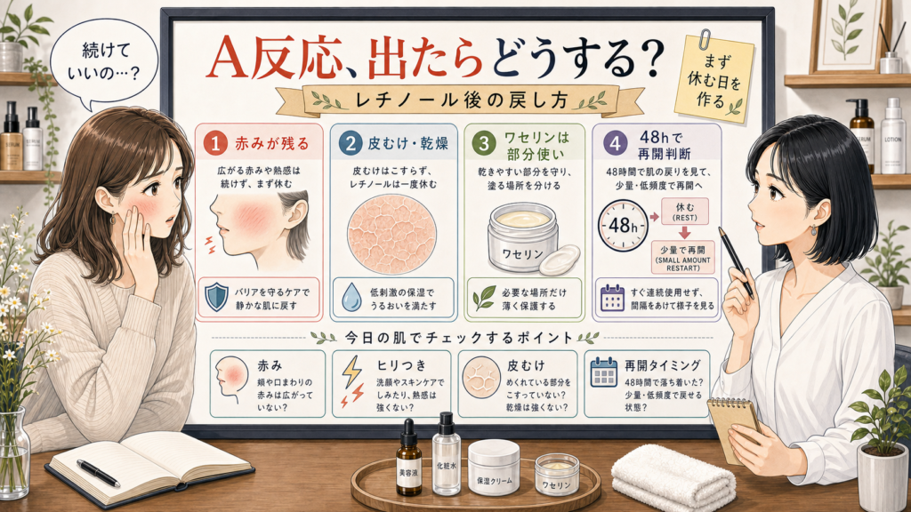 レチノールのA反応が出た後の休み方と再開判断を整理した相談ボード