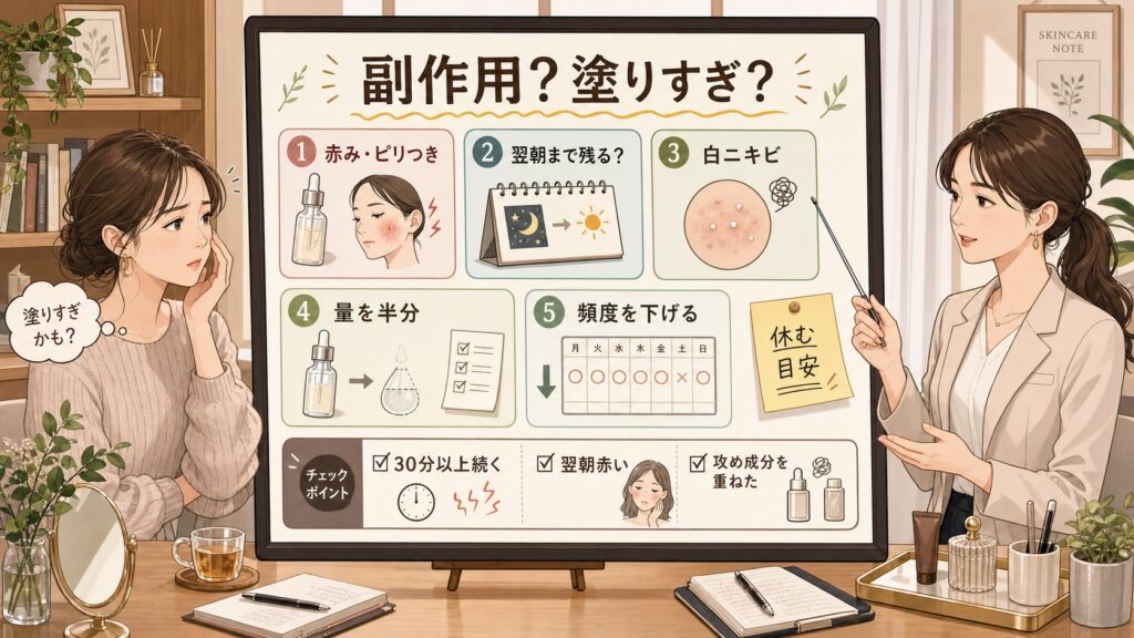 ナイアシンアミドの副作用と塗りすぎサインを整理する相談ボード