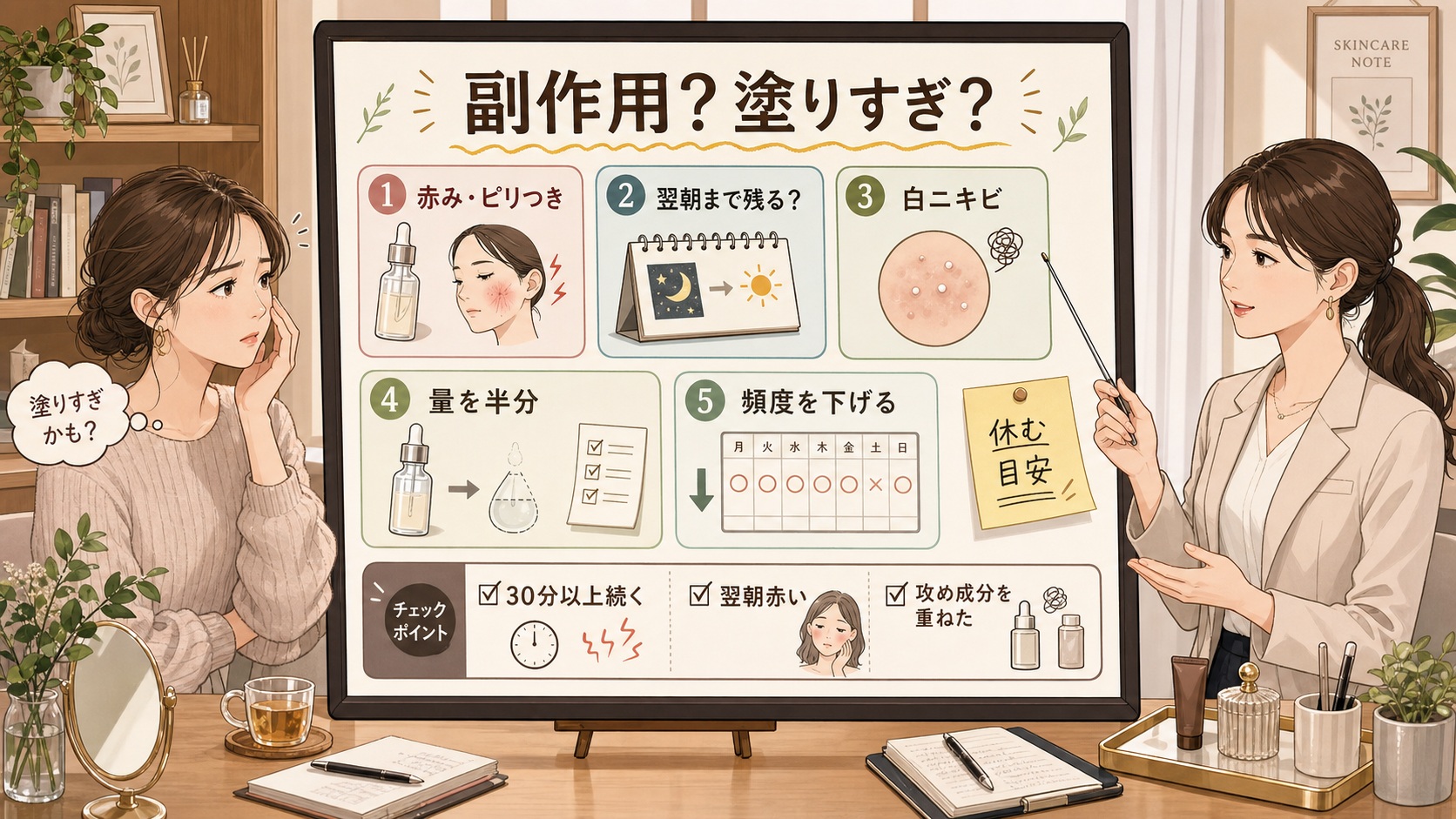 ナイアシンアミドの副作用と塗りすぎサインを整理する相談ボード