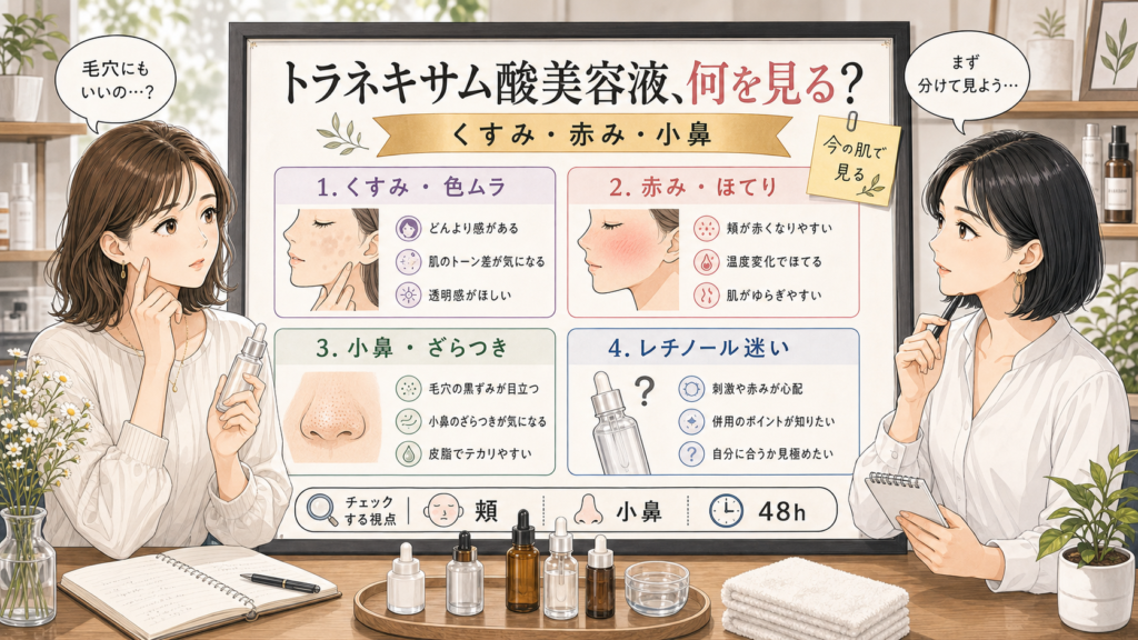 トラネキサム酸美容液をくすみ赤み小鼻で整理する美容相談アイキャッチ